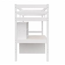 Auren Convertible Single Bunk Bed with Desk & Mattress
